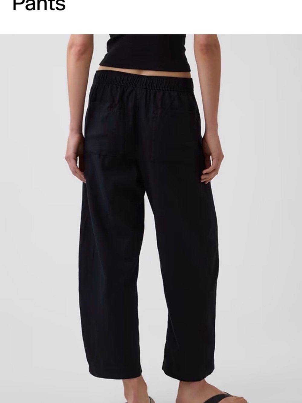 NWT GAP Black Linen-Blend Easy Barrel Pants - Medium - Picture 4 of 6